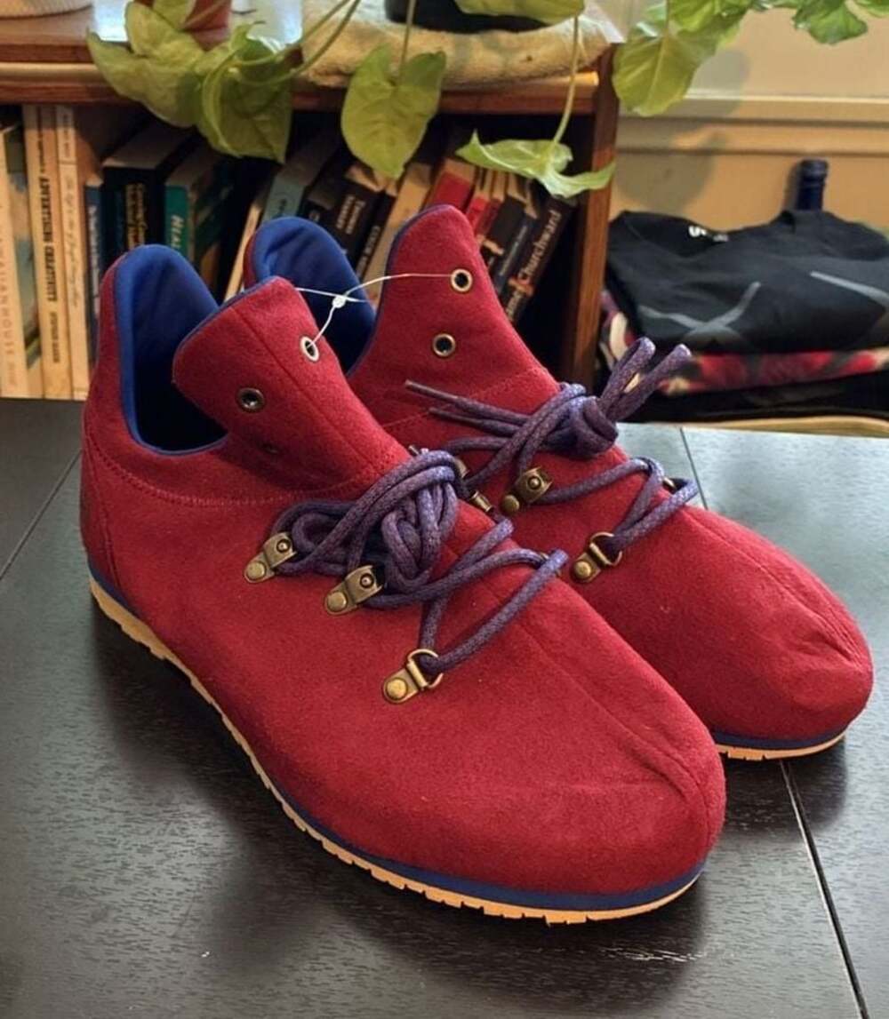 Onitsuka Tiger Monte Pokhara Red Blue Suede Mid-Top Sneakers size 8.5